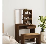 820492 vidaXL Coiffeuse avec miroir Chêne marron 74,5x40x141 cm