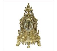 82103 Pendule Horloge de cheminée en laiton massif Doré Style français Horloge de table baroque Hauteur 42 cm