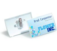 821119 Porte-Badge Click Fold Avec Pince Combi Pour Badge 40 X 75 Mm Polypropylène Transparent Boîte De 25