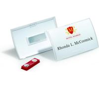 821119 Porte-Badge Click Fold Avec Pince Combi Pour Badge 40 X 75 Mm Polypropylène Transparent Boîte De 25