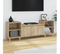 Meuble TV, Armoire de Télévision avec 6 Compartiments et Portes, Meuble de Télé avec Rangement Salle de Séjour, Scandinave, Chêne Sonoma Bois
