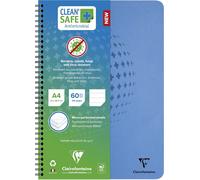 82146c Un Cahier À Spirale Clean Safe - A4 21x29,7 Cm - 120 Pages Détachables Lignées - Papier Blanc 90 G - Couverture Carte Antimicrobienne