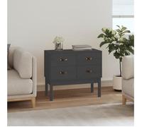 vidaXL Armoire console Gris en bois de pin solide 90x40x78 cm