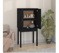 821748 vidaXL Buffet haut Noir 60x40x120 cm Bois massif de pin