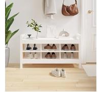 Banc d entrée Blanc 110x40x60 cm Bois de pin massif blanc G