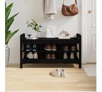vidaXL Banc d'entrée en bois de pin massif 110x40x60 cm Noir