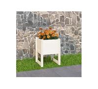 Vidaxl Jardinière Blanc 40x40x52,5 Cm Bois Massif De Pin