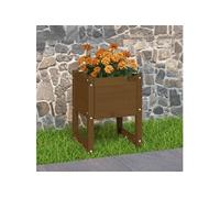 Vidaxl Jardinière Marron Miel 40x40x52,5 Cm Bois Massif De Pin