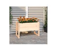 Jardinière Noir 40x40x81 cm Bois Massif de Pin Pot de Fleurs Jardin vidaXL