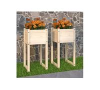 Vidaxl Jardinières 2 Pcs 40x40x81 Cm Bois Massif De Pin