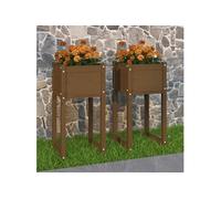 Jardinières 2 pcs Marron miel 40x40x81 cm Bois massif de pin822129