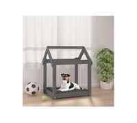 822199 Lit pour chien Gris 61x50x70 cm Bois de pin solide