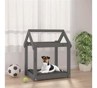822199 vidaXL Lit pour chien Gris 61x50x70 cm Bois de pin solide Gris G