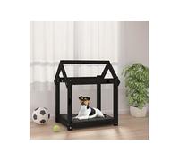822201 Lit pour chien Noir 61x50x70 cm Bois de pin solide