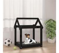 822201 vidaXL Lit pour chien Noir 61x50x70 cm Bois de pin solide Noir G