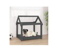 822204 Lit pour chien Gris 71x55x70 cm Bois de pin solide