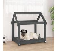 822204 vidaXL Lit pour chien Gris 71x55x70 cm Bois de pin solide Gris G