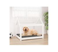 822208 Lit pour chien Blanc 81x60x70 cm Bois de pin solide