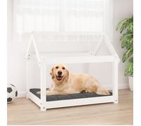 822208 vidaXL Lit pour chien Blanc 81x60x70 cm Bois de pin solide