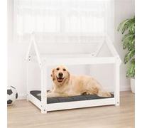 822208 vidaXL Lit pour chien Blanc 81x60x70 cm Bois de pin solide Blanc G