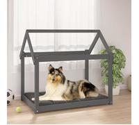 822214 vidaXL Lit pour chien Gris 101x70x90 cm Bois de pin solide