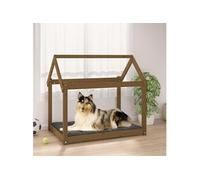 822215 Lit pour chien Marron miel 101x70x90 cm Bois de pin solide