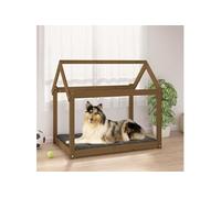 822215 Lit pour chien Marron miel 101x70x90 cm Bois de pin solide