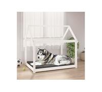 822218 Lit pour chien Blanc 111x80x100 cm Bois de pin solide