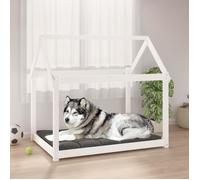 822218 Lit pour chien Blanc 111x80x100 cm Bois de pin solide