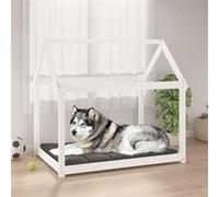 822218 vidaXL Lit pour chien Blanc 111x80x100 cm Bois de pin solide Blanc G