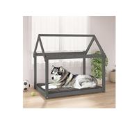 822219 Lit pour chien Gris 111x80x100 cm Bois de pin solide