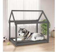 822219 vidaXL Lit pour chien Gris 111x80x100 cm Bois de pin solide