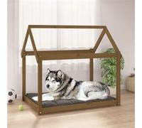 822220 vidaXL Lit pour chien Marron miel 111x80x100 cm Bois de pin solide Marron G