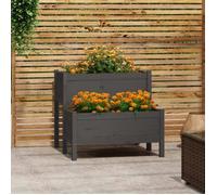 822259 vidaXL Jardinière Gris 84,5x84x75 cm Bois massif de pin