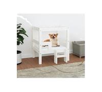 822368 Lit pour chien Blanc 55,5x53,5x60 cm Bois de pin solide