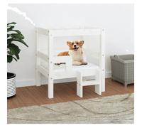 822368 vidaXL Lit pour chien Blanc 55,5x53,5x60 cm Bois de pin solide
