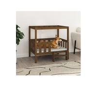 822385 Lit pour chien Marron miel 95,5x73,5x90 cm Bois de pin solide