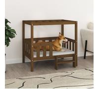 822385 vidaXL Lit pour chien Marron miel 95,5x73,5x90 cm Bois de pin solide