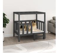 822389 vidaXL Lit pour chien Gris 105,5x83,5x100 cm Bois de pin solide