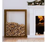 vidaXL Support de bois de chauffage 80x25x100 cm Pin massif Marron miel