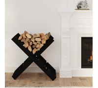 822451 vidaXL Porte-bûches Noir 47x39 5x48 cm Bois massif de pin