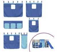 82304& Rideaux pour Lit combiné mezzanine - KALISSE - bleu polyester - L100x l75 cm