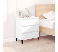 vidaXL Buffet, Armoire Latérale avec 3 Tiroirs, Commode de Rangement, Meuble de Salon Salle de Séjour, Industriel, Blanc Bois d'Ingénierie Blanc