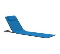 (82325)Bains de soleil/transat CHIC,Tapis de plage pliables 2 pcs, Acier et tissu Bleu FR