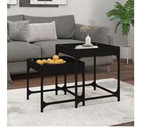 823282 vidaXL Tables d'appoint 2 pcs Noir Bois d'ingénierie