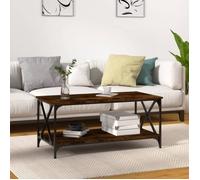 823309 vidaXL Table basse Chêne fumé 100x50x45 cm Bois d'ingénierie et fer