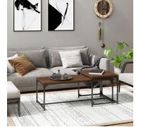 823341 vidaXL Tables basses 2 pcs Chêne marron Bois d'ingénierie