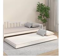 Vidaxl Cadre De Lit Blanc 100x200 Cm Bois De Pin Massif Blanc