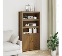 Buffet haut Marron miel 80x35x154 cm Bois massif de pin823522