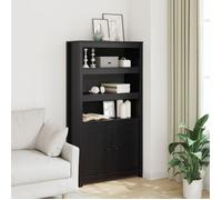 823523 vidaXL Buffet haut Noir 80x35x154 cm Bois massif de pin